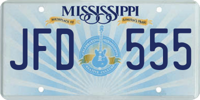 MS license plate JFD555