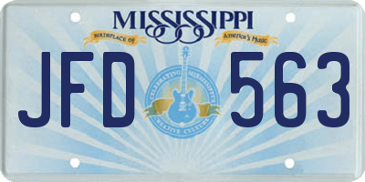 MS license plate JFD563
