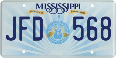 MS license plate JFD568