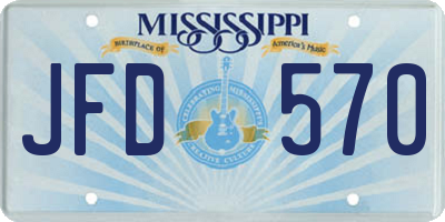 MS license plate JFD570