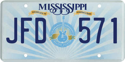 MS license plate JFD571