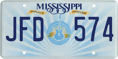 MS license plate JFD574
