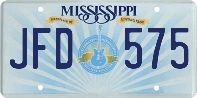 MS license plate JFD575