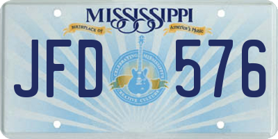 MS license plate JFD576