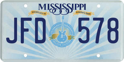 MS license plate JFD578