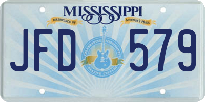 MS license plate JFD579