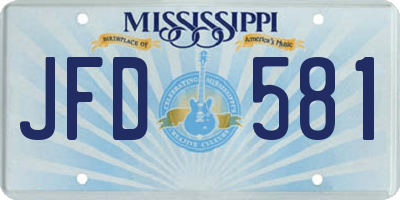 MS license plate JFD581
