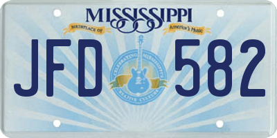 MS license plate JFD582