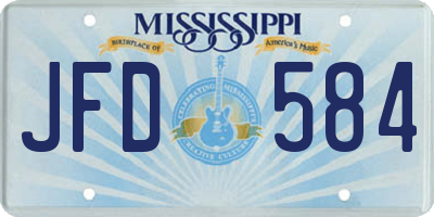 MS license plate JFD584