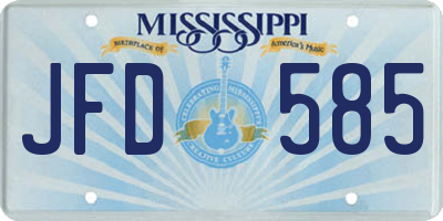 MS license plate JFD585