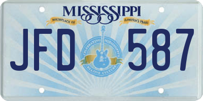 MS license plate JFD587