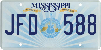 MS license plate JFD588