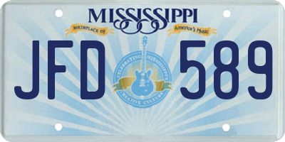 MS license plate JFD589