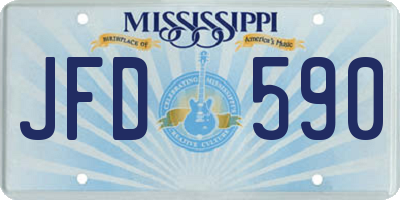 MS license plate JFD590