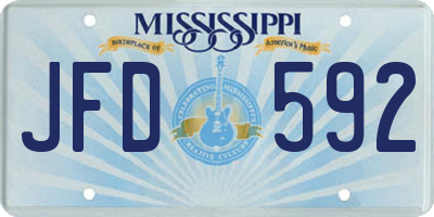 MS license plate JFD592
