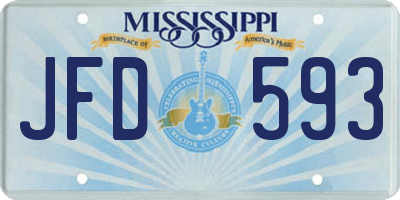 MS license plate JFD593