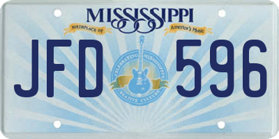 MS license plate JFD596