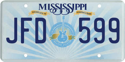 MS license plate JFD599