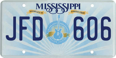 MS license plate JFD606