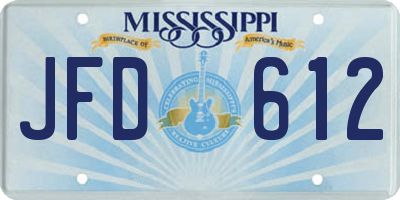 MS license plate JFD612