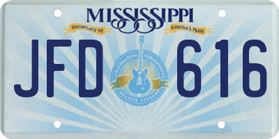 MS license plate JFD616