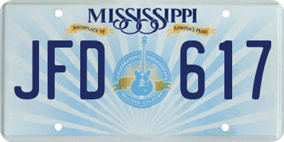MS license plate JFD617