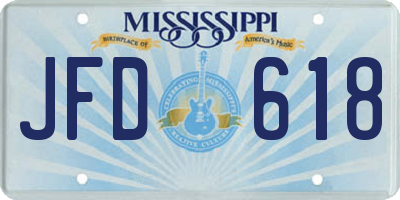 MS license plate JFD618
