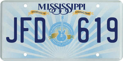 MS license plate JFD619