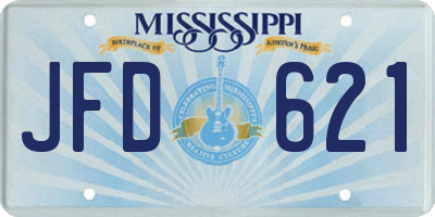 MS license plate JFD621