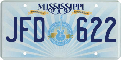 MS license plate JFD622