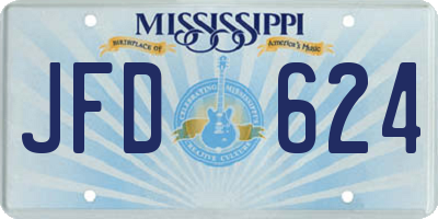 MS license plate JFD624