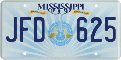 MS license plate JFD625