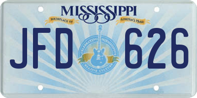 MS license plate JFD626