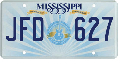 MS license plate JFD627