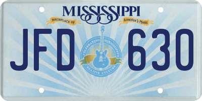 MS license plate JFD630