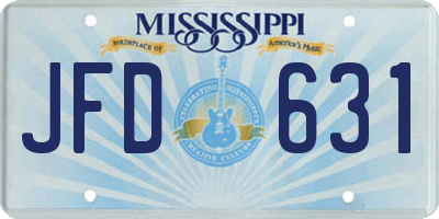 MS license plate JFD631
