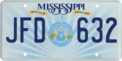 MS license plate JFD632