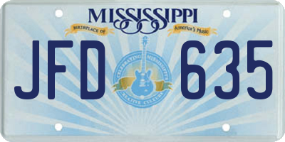 MS license plate JFD635