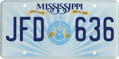MS license plate JFD636