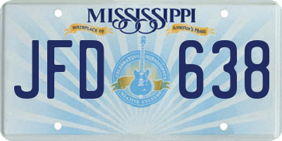 MS license plate JFD638