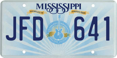 MS license plate JFD641
