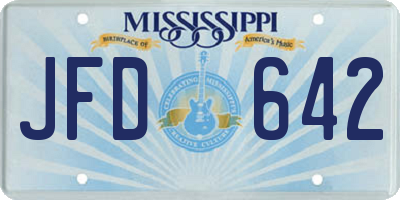 MS license plate JFD642