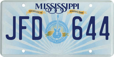 MS license plate JFD644