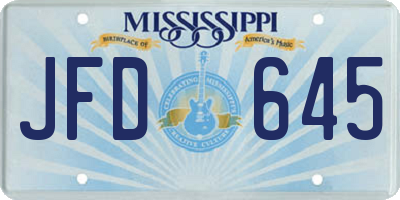 MS license plate JFD645