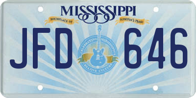 MS license plate JFD646