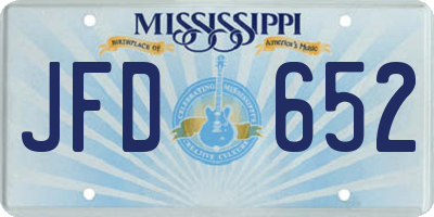 MS license plate JFD652
