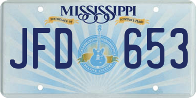 MS license plate JFD653