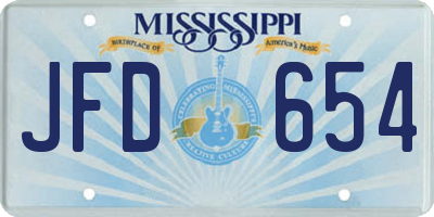 MS license plate JFD654