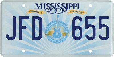 MS license plate JFD655