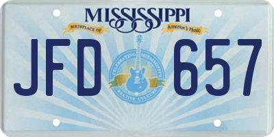 MS license plate JFD657